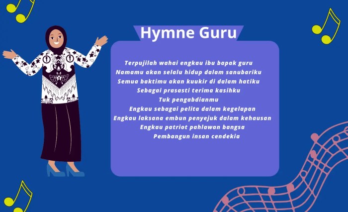 Lagu hymne guru dinyanyikan dengan tempo