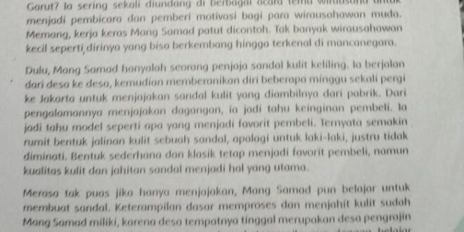 Mengapa usaha mang samad meningkatkan perekonomian warga