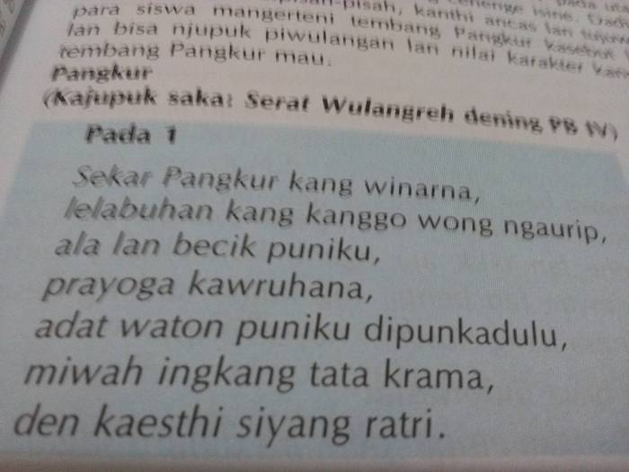 Sekar pangkur kang winarna