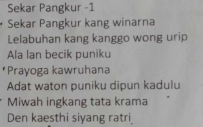 Tembang macapat pangkur kumpulan penjelasannya