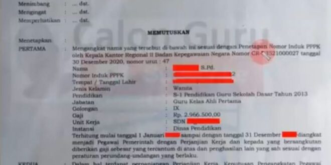 Sk pppk tahap 1