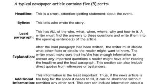 Newspaper byline article grade features english articles writing text 6th feature newspapers write essay mr analyzing example report sixth writer