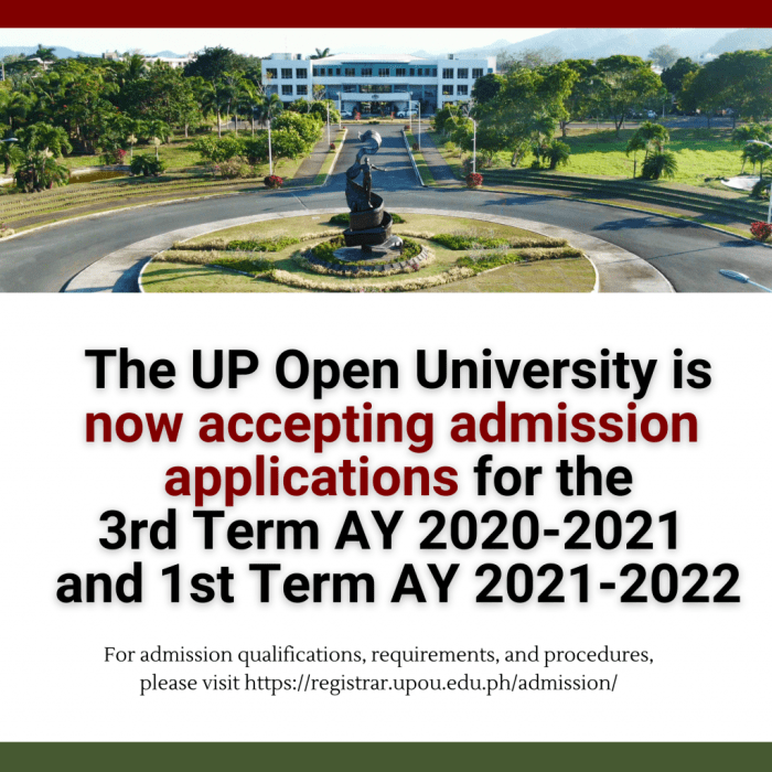 Admission ay 2022 accepting upou ph philippines registrar graduate trimester period