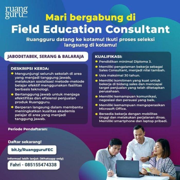 Gaji outbound education consultant ruangguru