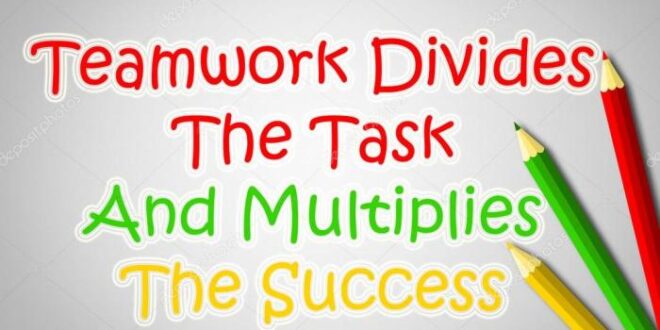 Task divides teamwork success multiplies stock concept depositphotos