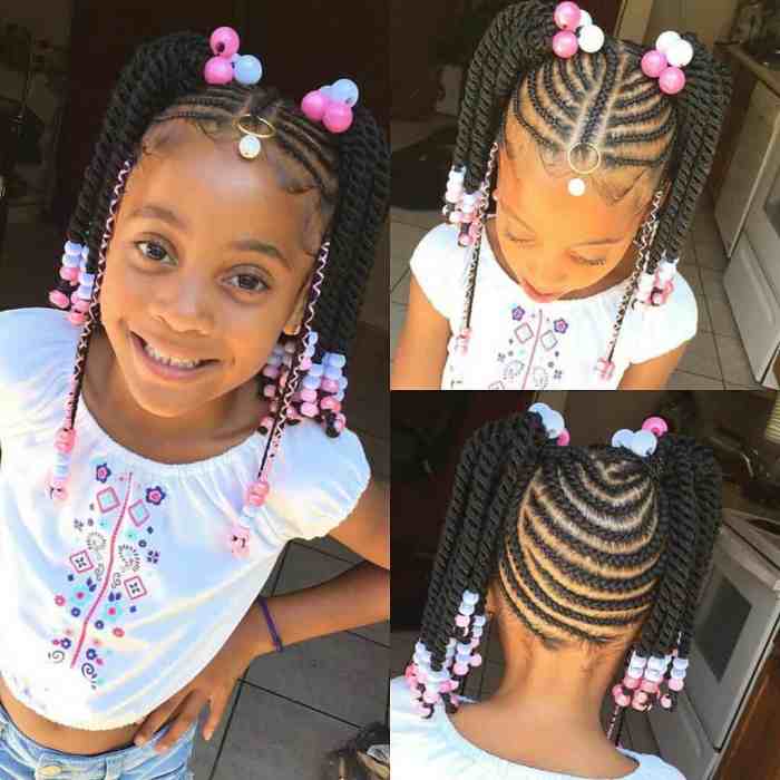 Girls braids little hairstyles black girl styles short bob kids hair natural cute braided braid protective beads summer camp hairstyle