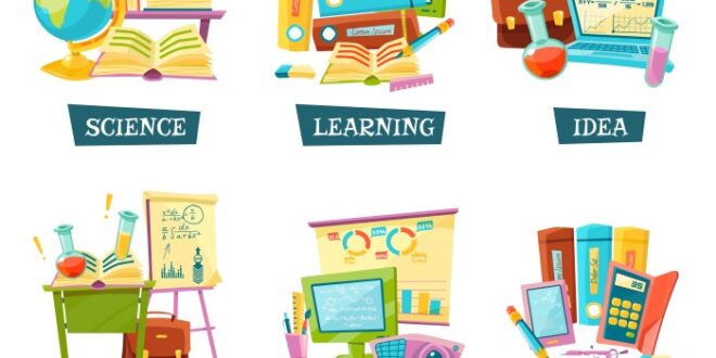 Objects education training vecteezy vector set school