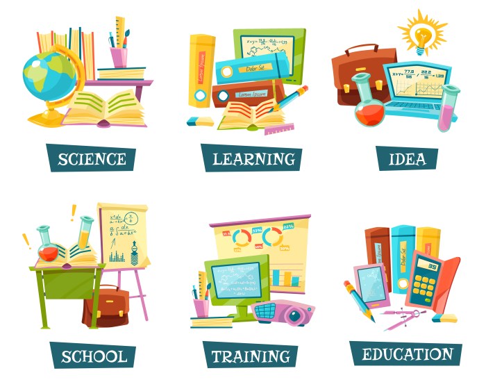 Objects education training vecteezy vector set school