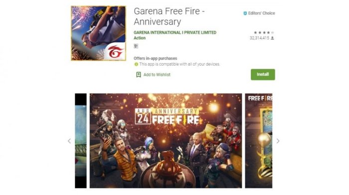 Game free fire akan dihapus