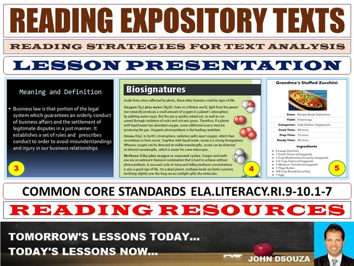 Expository reading texts lesson presentation bundle teaching