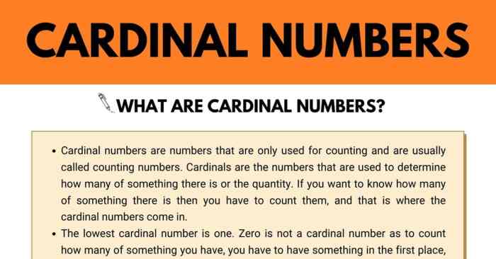 Cardinal numbers 100 list examples definition us forty hundred