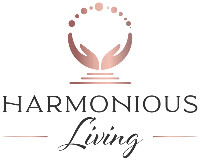 Harmonious living logo enter create beauty shop products