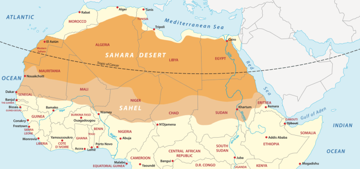 Iklim gurun di benua afrika terdapat di kawasan afrika bagian