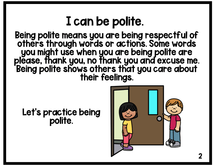 Polite kid manners