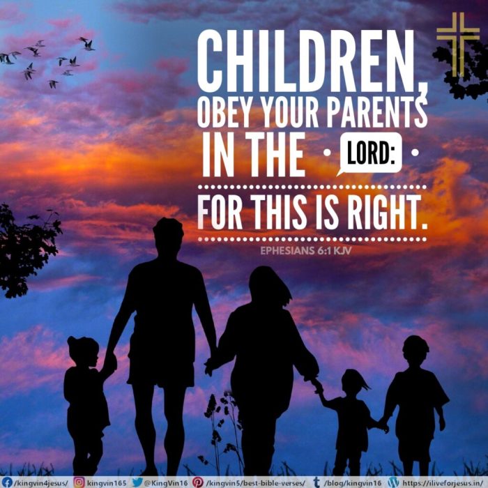 Obey parents children family ephesians god colour them right