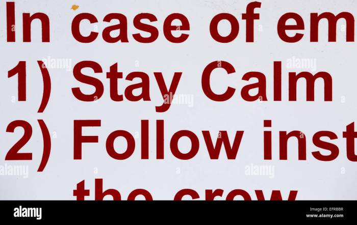 Sign follow calm instructions warning obey orders stay alamy