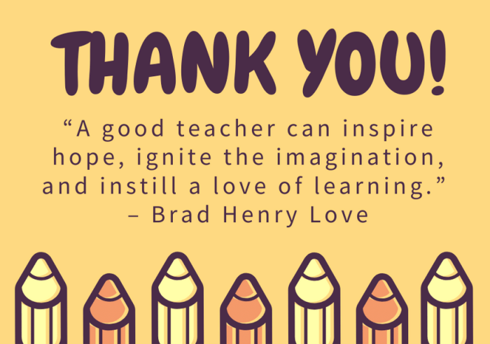 Teacher appreciation